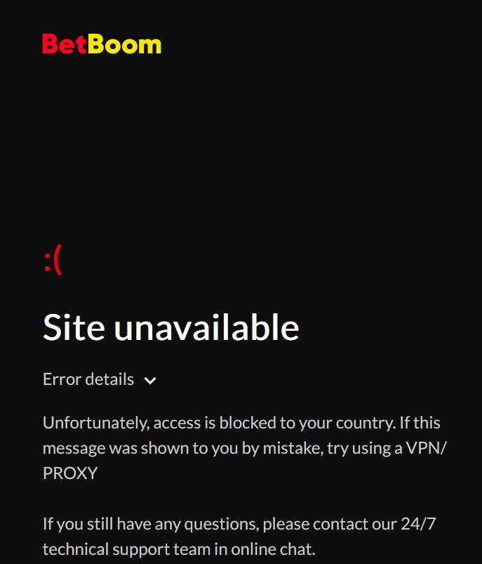 Многие офшорные букмекеры ограничивают доступ к своим ресурсам пользователям из тех стран, клиентов откуда они не ждут, но у глобальной BetBoom этот барьер удивительно всеобъемлющий